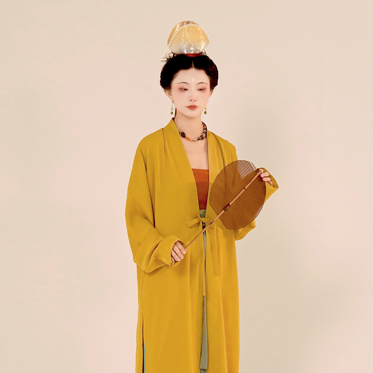 谜阿凰【金盏宋褙子】2025夏季新款日常通勤长衫显瘦汉服女上衣