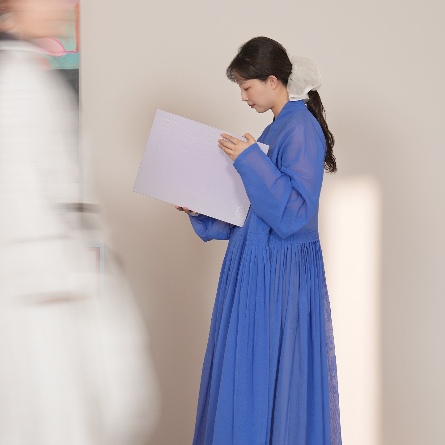 谜阿凰【泽兰贴里】明制通勤风弓袋袖大放量汉服连衣裙女秋季新款
