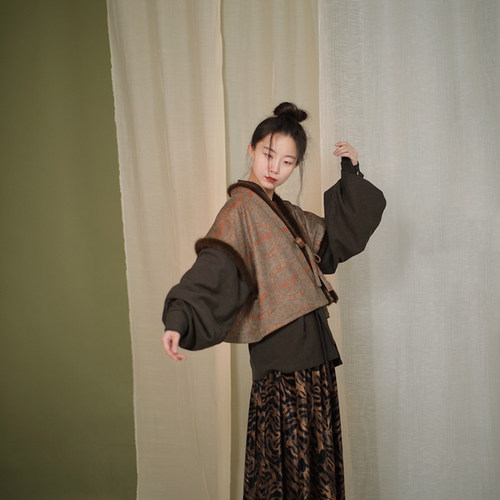 谜阿凰唐制半臂日常原创汉服