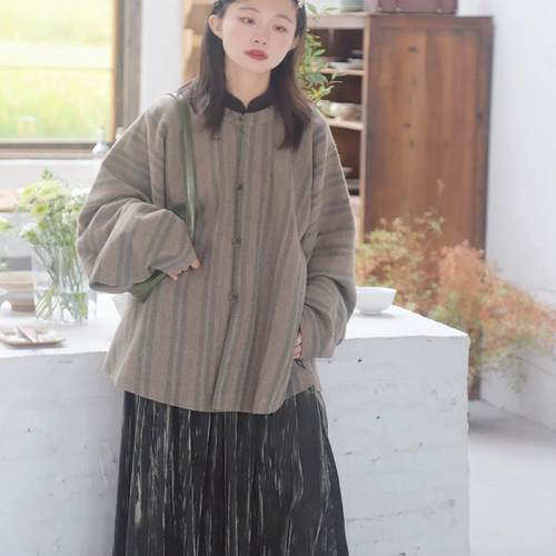 羊毛圆领袄汉服明制上衣遮肉显瘦