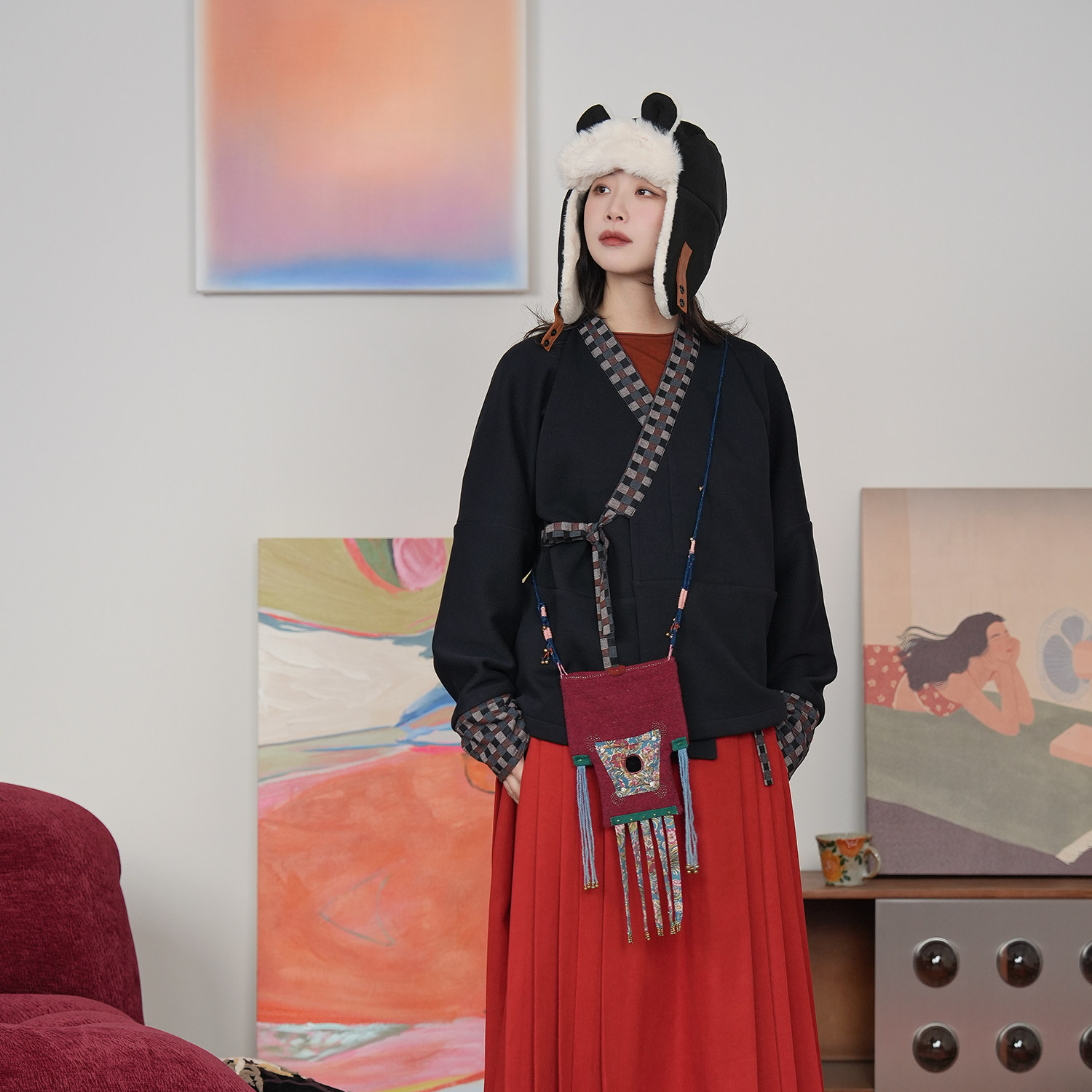 谜阿凰【洛岭马面裙】汉元素改良半身裙红色拜年款秋冬日常通勤女,女装/女士精品,汉服半身裙,淘宝优惠券,粉丝福利购,淘宝优惠卷