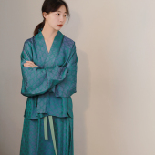 青玉案宋制飞机袖 上衣八破裙显瘦日常春夏汉服原创 直领对襟短衫