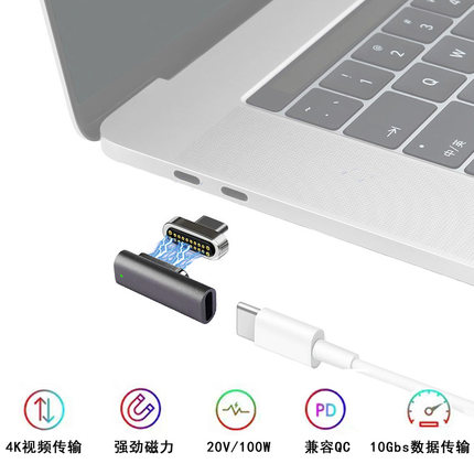 一仕MacBook电脑磁吸typec转接头适用苹果华为小米switch充电传输