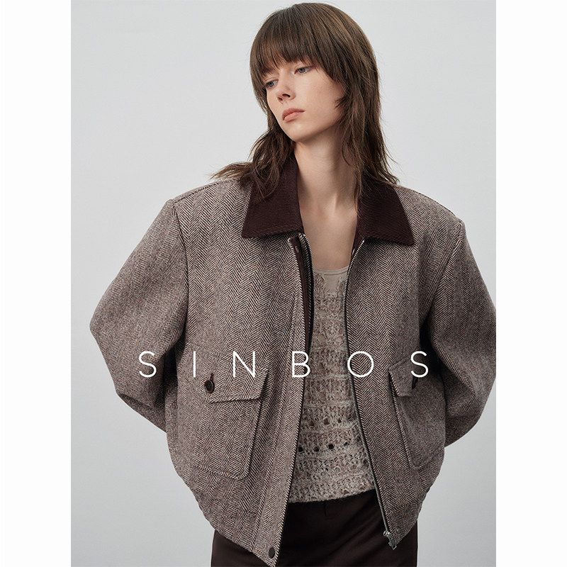 【柒柒Moon直播间】SINBOS慕尼时差 99%羊毛人字纹粗花外套女,女装/女士精品,毛呢外套,淘宝优惠券,粉丝福利购,淘宝优惠卷