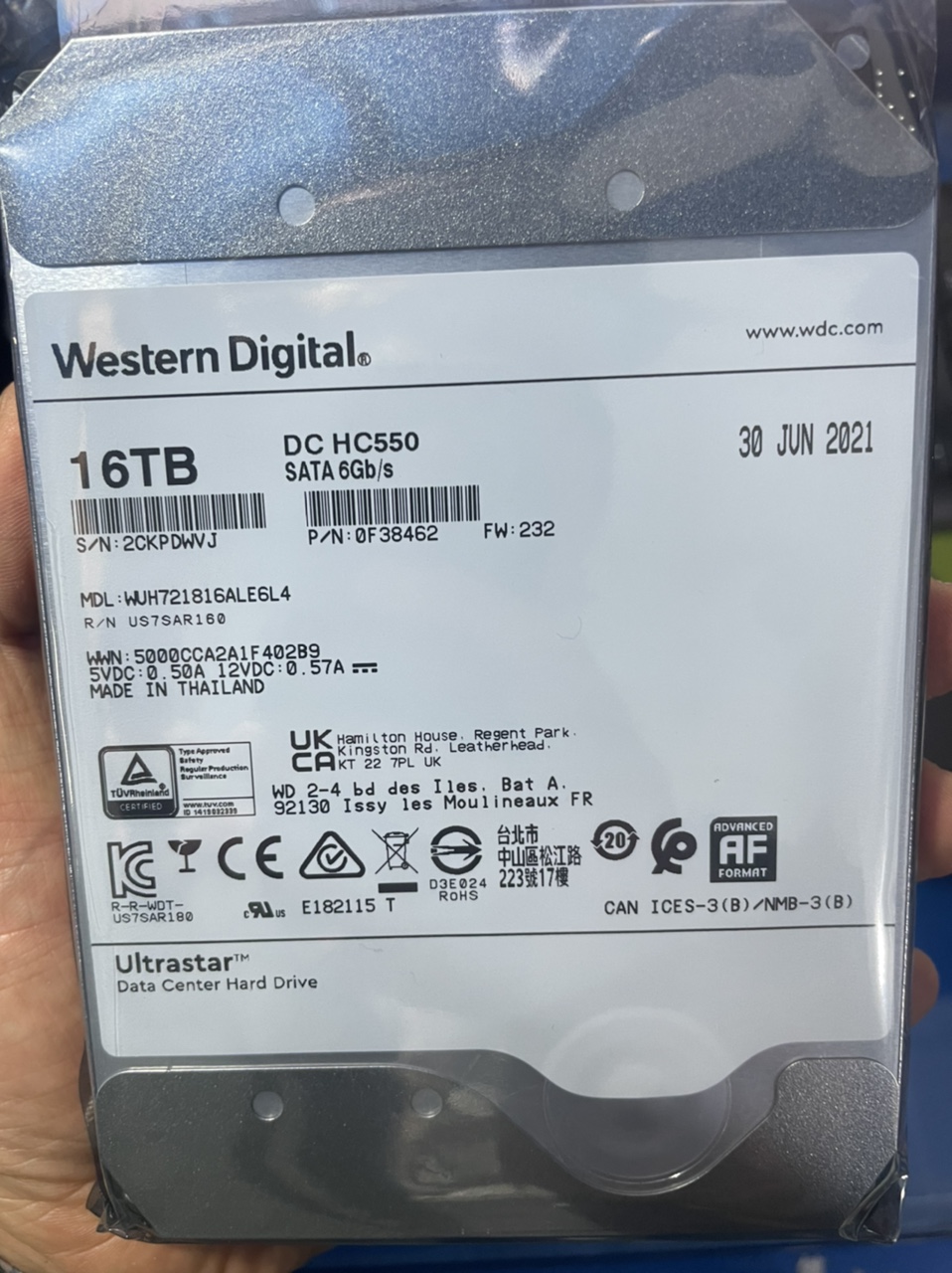 全新 西数 16T硬盘 16TB HC550企业 WUH721816ALE6L4国行机械硬盘 电脑硬件/显示器/电脑周边 机械硬盘 原图主图