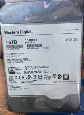 西数16T硬盘16TB HC550机械硬盘WUH721816ALE6L4企业监控硬盘全新