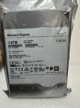 西数18T硬盘WUH721818ALE6L4机械硬盘18TB HC550企业监控硬盘NAS