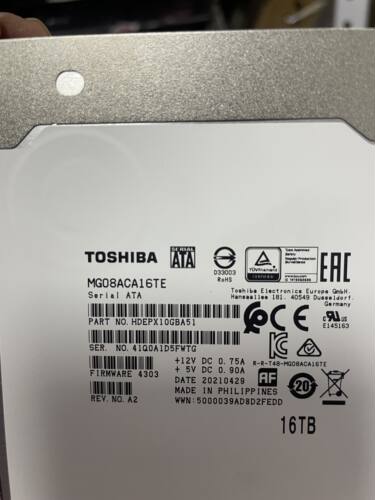 硬盘16TB氦气Toshiba/东芝机械