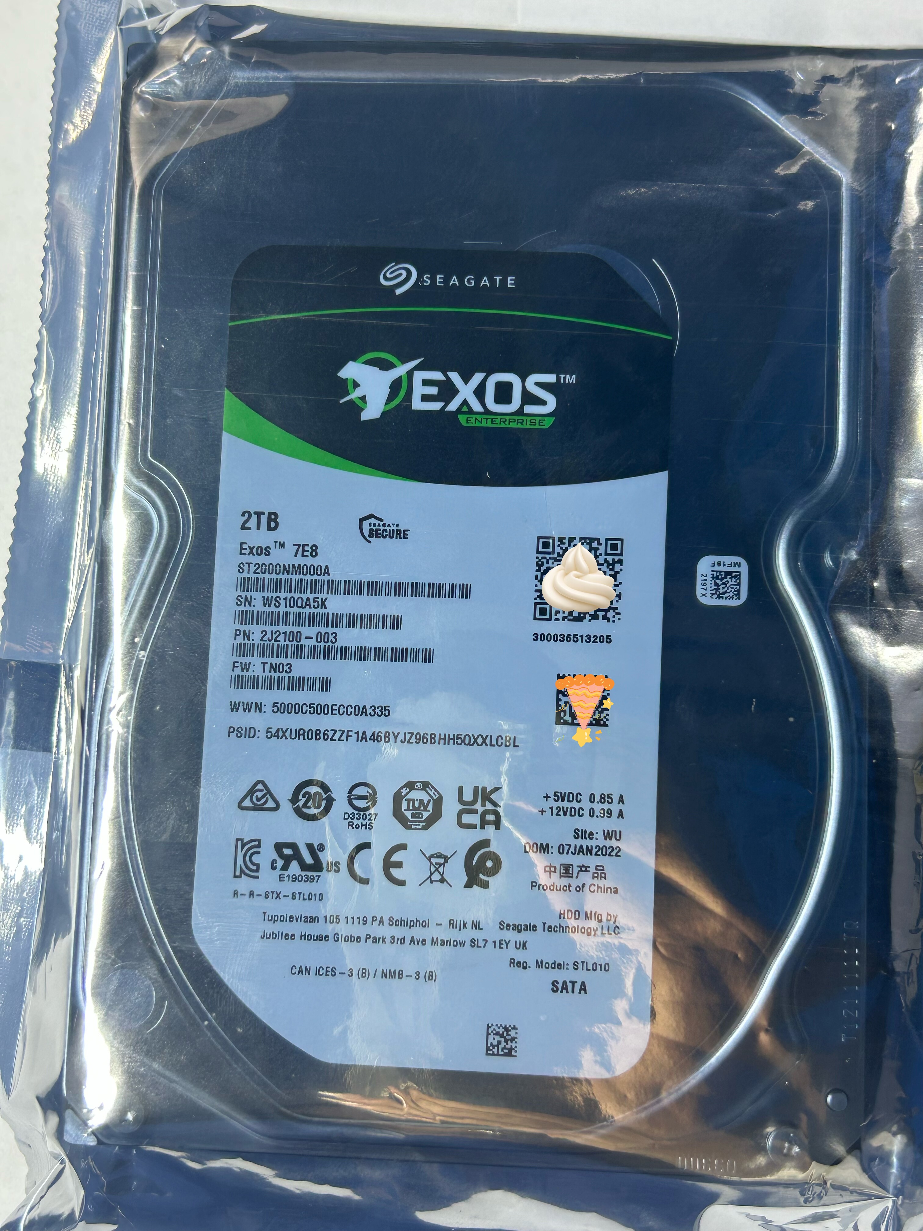 希捷2T硬盘7E8企业级监控硬盘