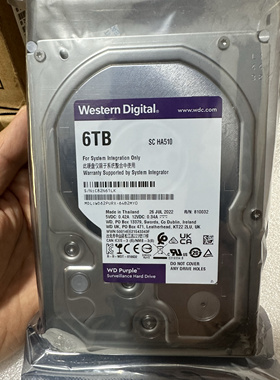西数6T紫盘 6TB监控硬盘WD60PURX WD62PURX SC HA500 510录像机盘