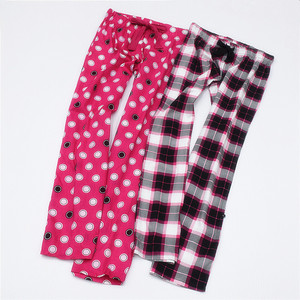 春夏特款纯棉梭织平纹薄棉布 女睡裤长裤家居裤可折成七分裤9-1