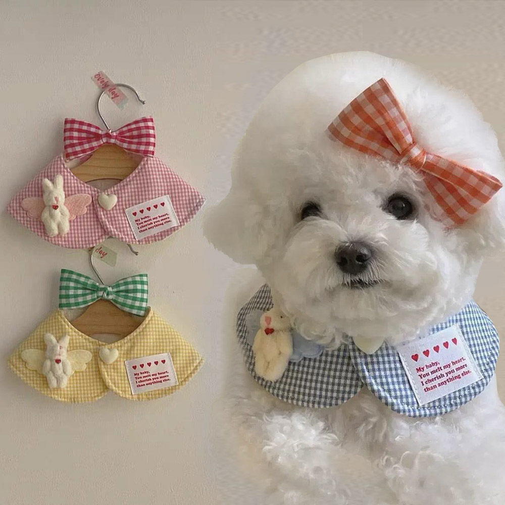 韩国ins新款可爱格纹兔子斗篷披风pet猫狗宠物围脖口水巾装饰,宠物/宠物食品及用品,围巾/口水巾,淘宝优惠券,粉丝福利购,淘宝优惠卷