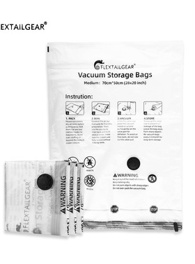 FLEXTAIL&格莱熊家用旅行真空收纳压缩袋透明款 适配鱼尾充气泵