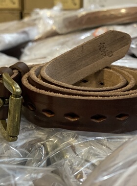 肖肖推荐 小牛免打孔复古皮带中古腰带真皮女士