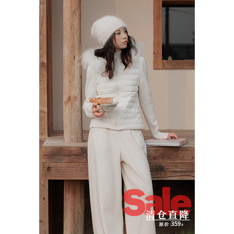 【清仓秒杀】冬季巨好看小个子短款针织拼接毛领连帽排骨羽绒服女,女装/女士精品,羽绒服,淘宝优惠券,粉丝福利购,淘宝优惠卷