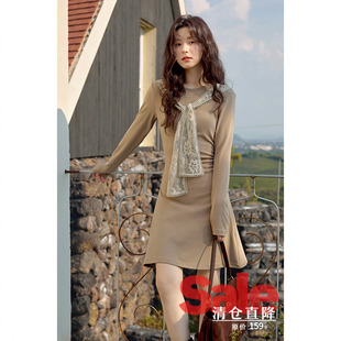 韩系气质裙子小个子小众独特漂亮流行长袖 秋季 连衣裙 清仓秒杀