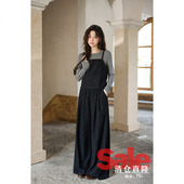 秋冬韩系气质设计感小个子独特t恤吊带休闲裤 清仓秒杀 三件套