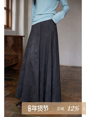 夕蒙2025新款秋冬韩系巨好看裙子高级小众绝美小个子灰色半身裙女