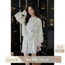 夏季 白色长袖 新中式 女 夕蒙2024新款 设计感小众衬衫 上衣半身裙套装