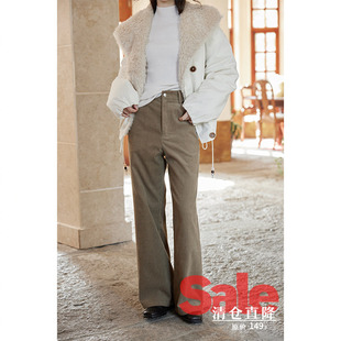 子时尚 韩系慵懒风小个子裤 冬季 气质独特灯芯绒休闲裤 清仓秒杀