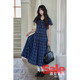 夏韩系气质裙子设计感小个子独特藏蓝格纹短袖 清仓秒杀 连衣裙