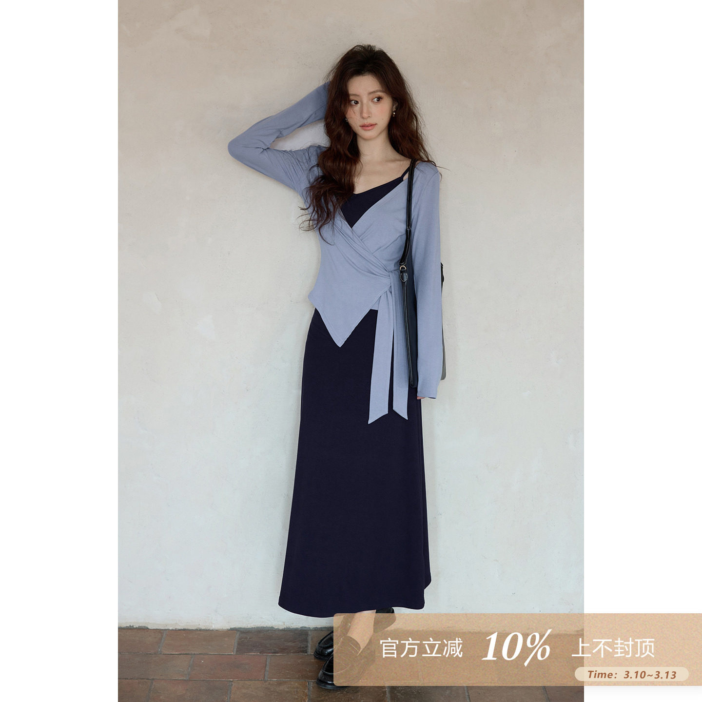 夕蒙2026新款春季韩系气质小个子巨好看绝美小众连衣裙上衣套装女