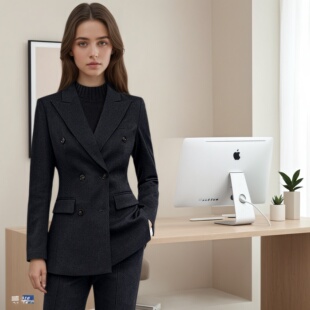 高端西装女套装正装公务员大学生面试职业小个子春秋黑色西服外套
