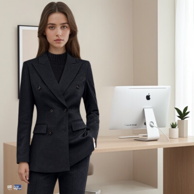 高端西装女套装正装公务员大学生面试职业小个子春秋黑色西服外套