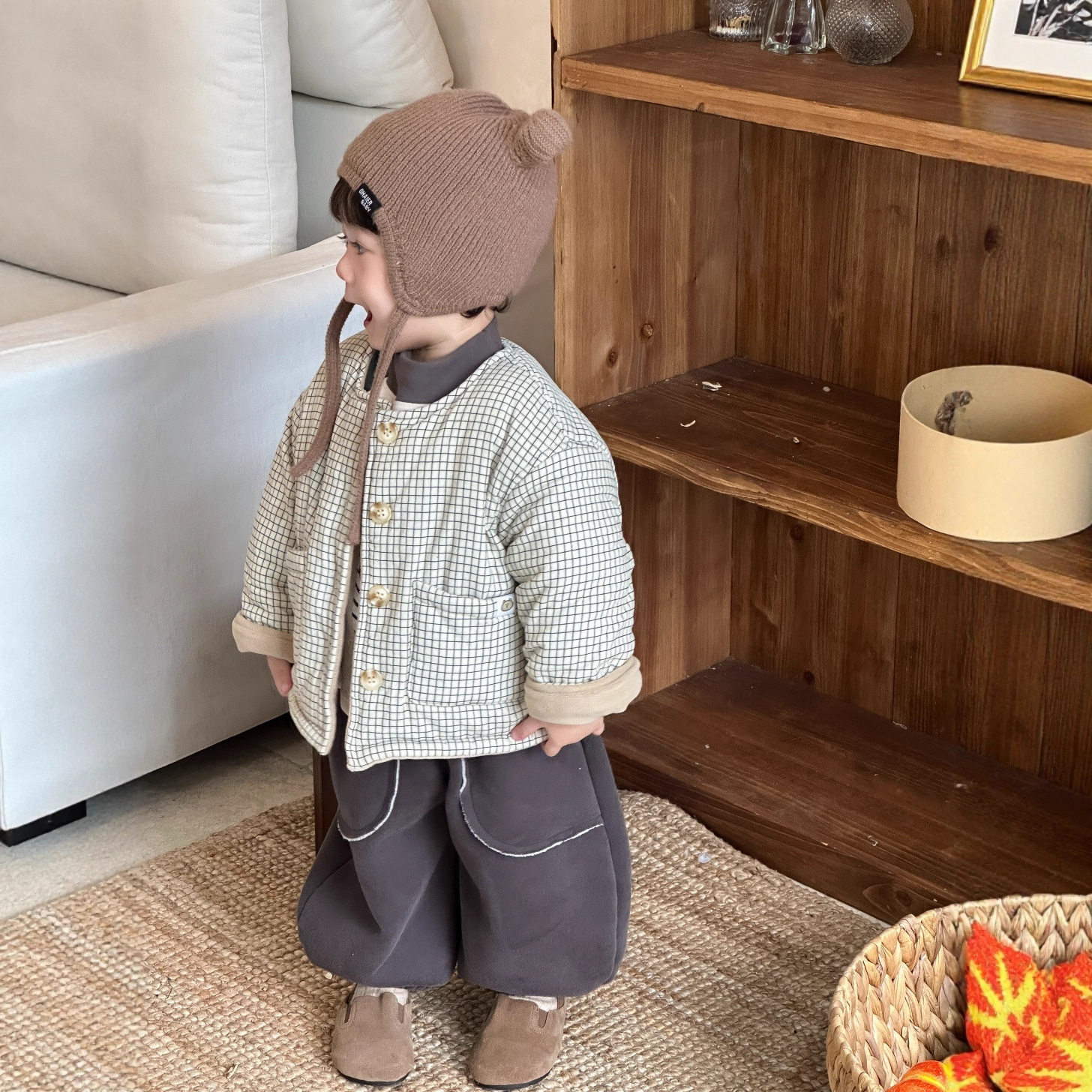 儿童加厚格子棉外套2025秋冬新款小宝宝衣服韩版童装男童加绒套装,童装/婴儿装/亲子装,普通外套,淘宝优惠券,粉丝福利购,淘宝优惠卷