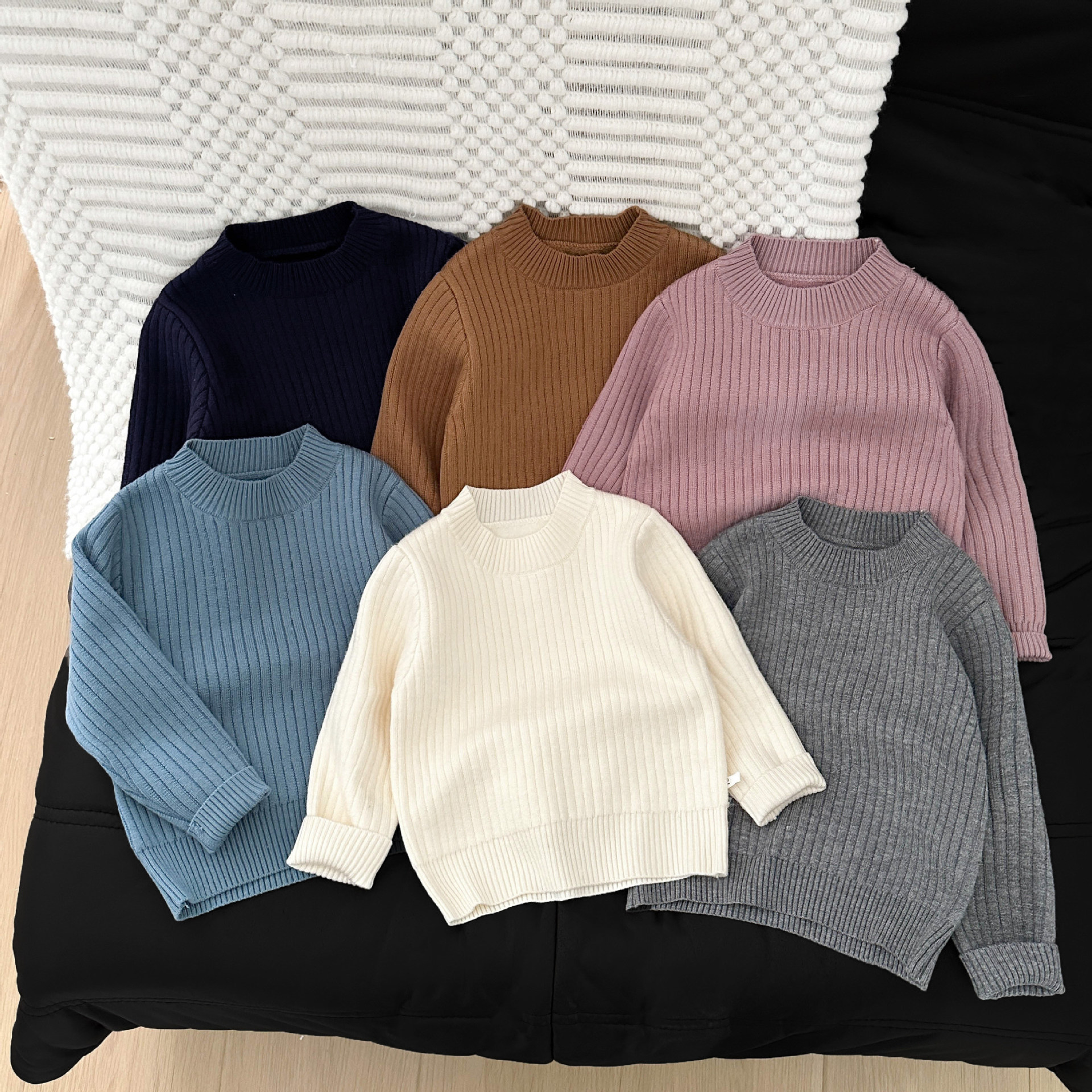 婴儿衣服一体绒加厚毛衣秋冬季