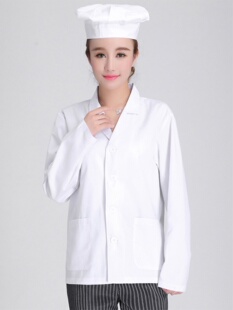 学校食堂人员工作服长袖白色厨师服装幼儿园后勤短袖厨房工衣男女