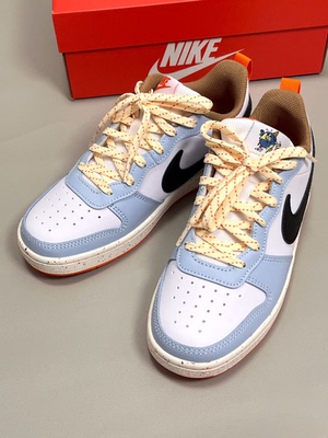 耐克 Nike Court Borough 2 冰淇淋 GS 低帮板鞋 白蓝DX6052-101