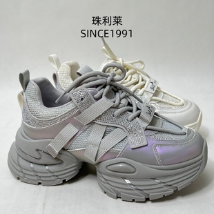女炸街休闲鞋 珠利莱2025专柜正品 厚底水钻运动老爹鞋 百搭新款 时尚
