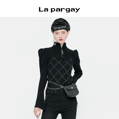 长袖套头修身针织衫Lapargay