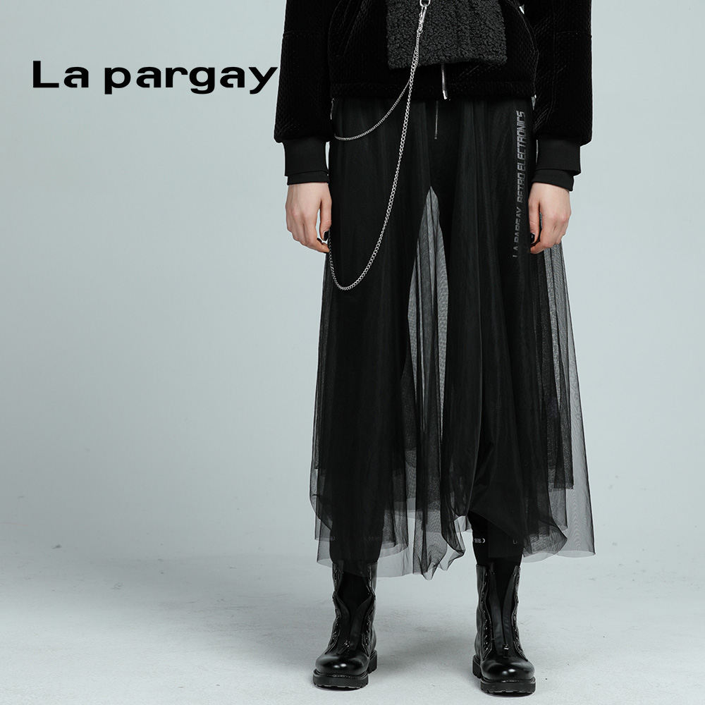 Lapargay纳帕佳2023新款女装冬季休闲针织小脚长裤直筒裤铅笔裤子