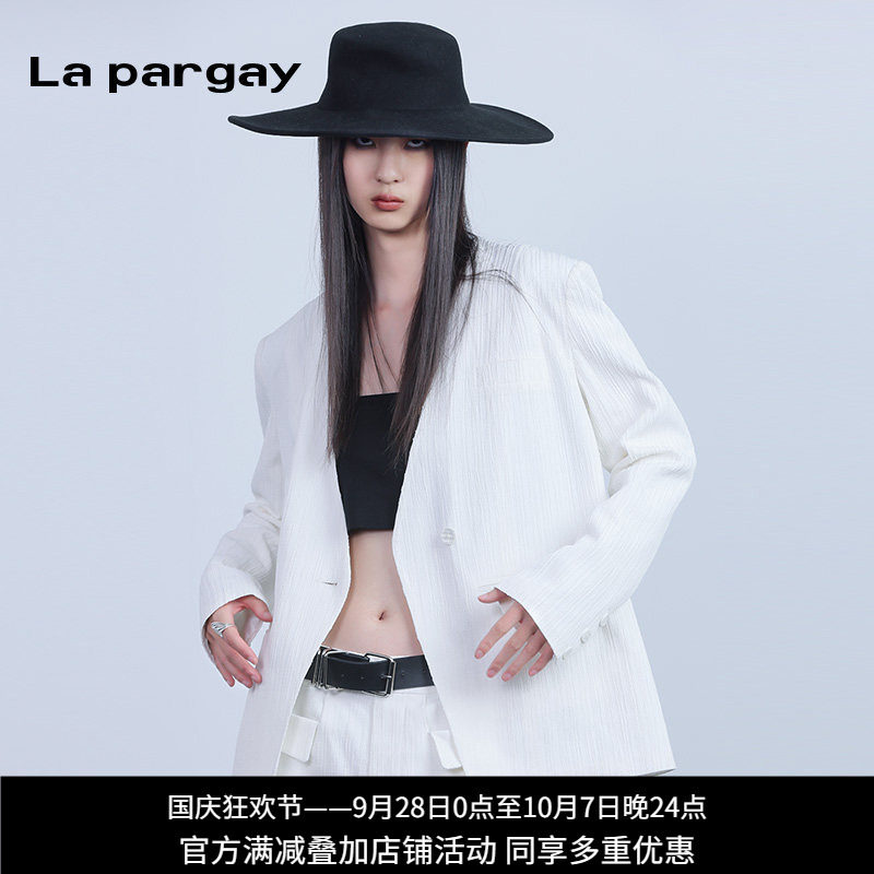 纳帕佳极简廓形肌理长袖西装女