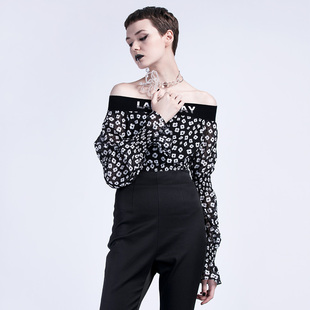 La pargay纳帕佳法式一字肩雪纺衫女优雅高级感轻奢减龄洋气上衣