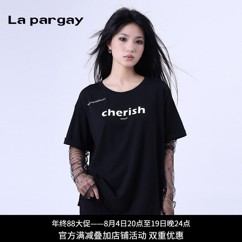 网纱简约短袖t恤上衣小众