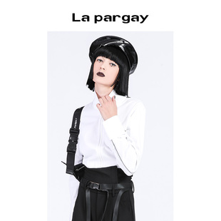 白色上衣時尚 休閑立領拉鏈外套 女裝 Lapargay納帕佳2023秋冬新款