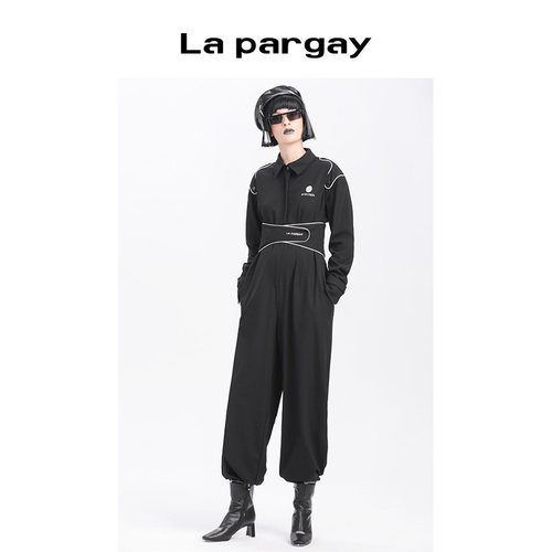 Lapargay简约黑色连体裤