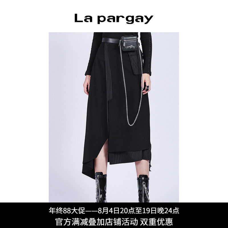 黑色高腰半身裙Lapargay