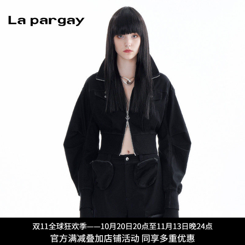 纳帕佳暗黑工装修身短外套女