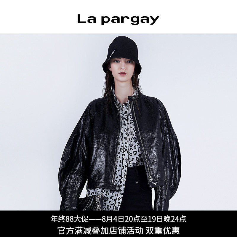 纳帕佳短款休闲真皮立领羊皮皮衣