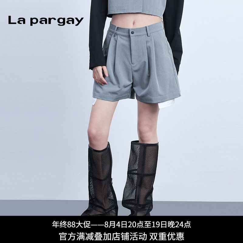 纳帕佳高腰阔腿显瘦西装短裤女