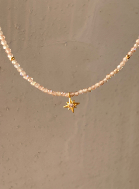 优雅香槟色闪耀锆石珠项链锁骨链