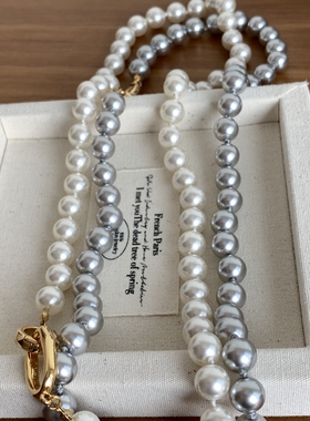 项链清冷银灰色仿施家强光珍珠