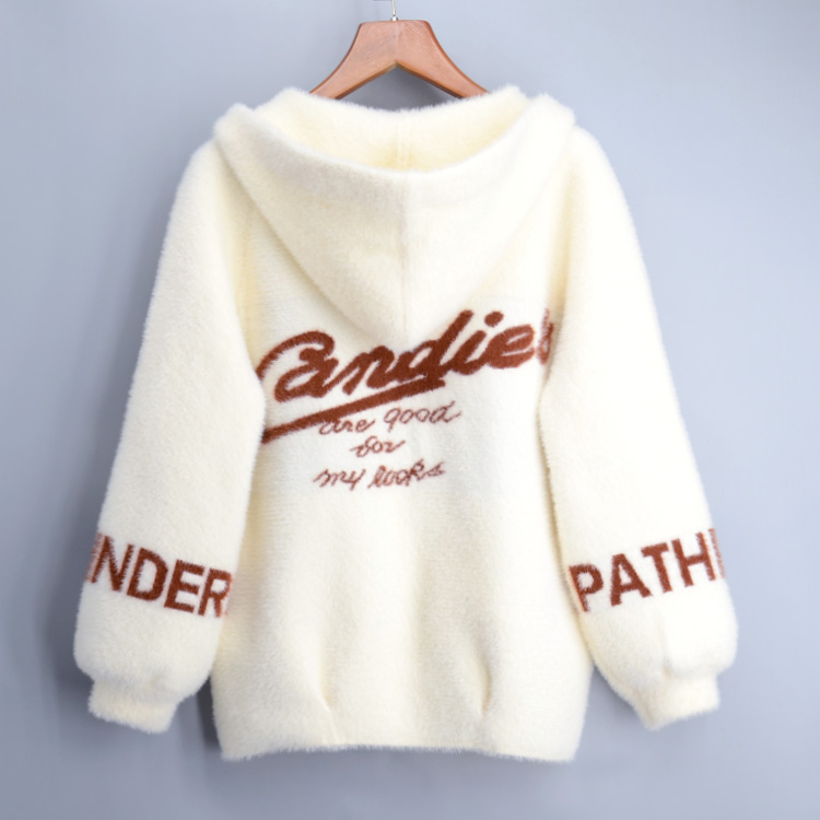 水貂绒外套女短款连帽仿貂毛女士