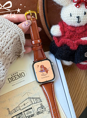 CA. 爱心钻润泽油蜡皮AppleWatch表带适用于苹果手表iWatchS10S9