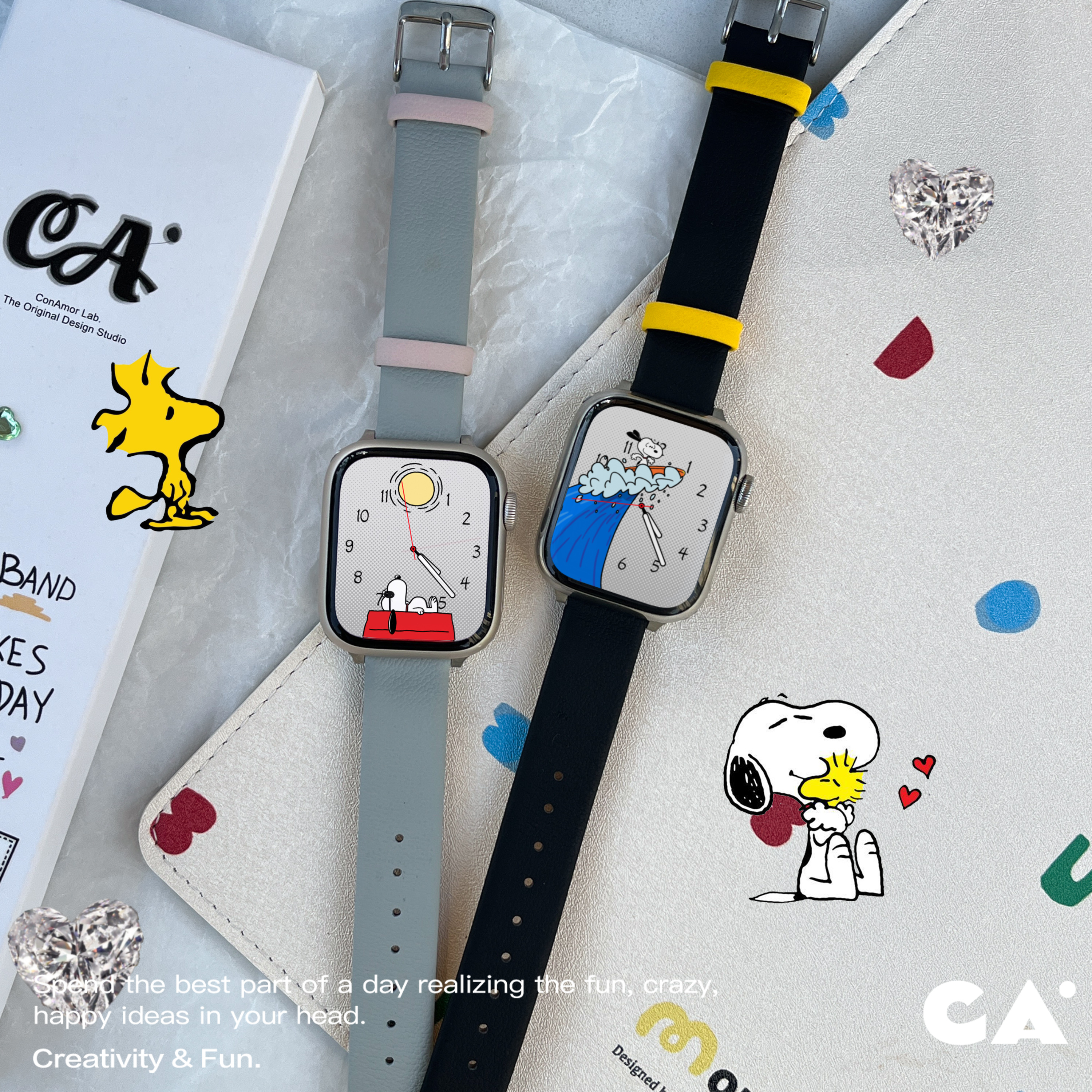ConAmor 超软拼色直版适用于苹果手表applewatch表带iWatch8765
