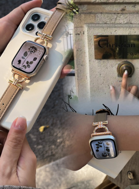 ConAmor 超美金属皮质适用于苹果手表表带AppleWatch8窄版iWatch8